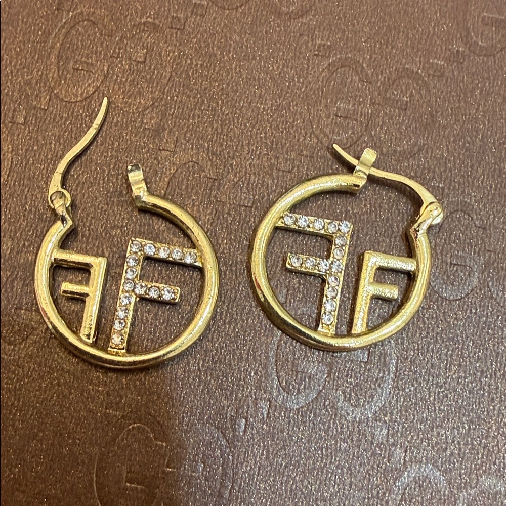 Gold and Silver Crystal Hoop Earrings